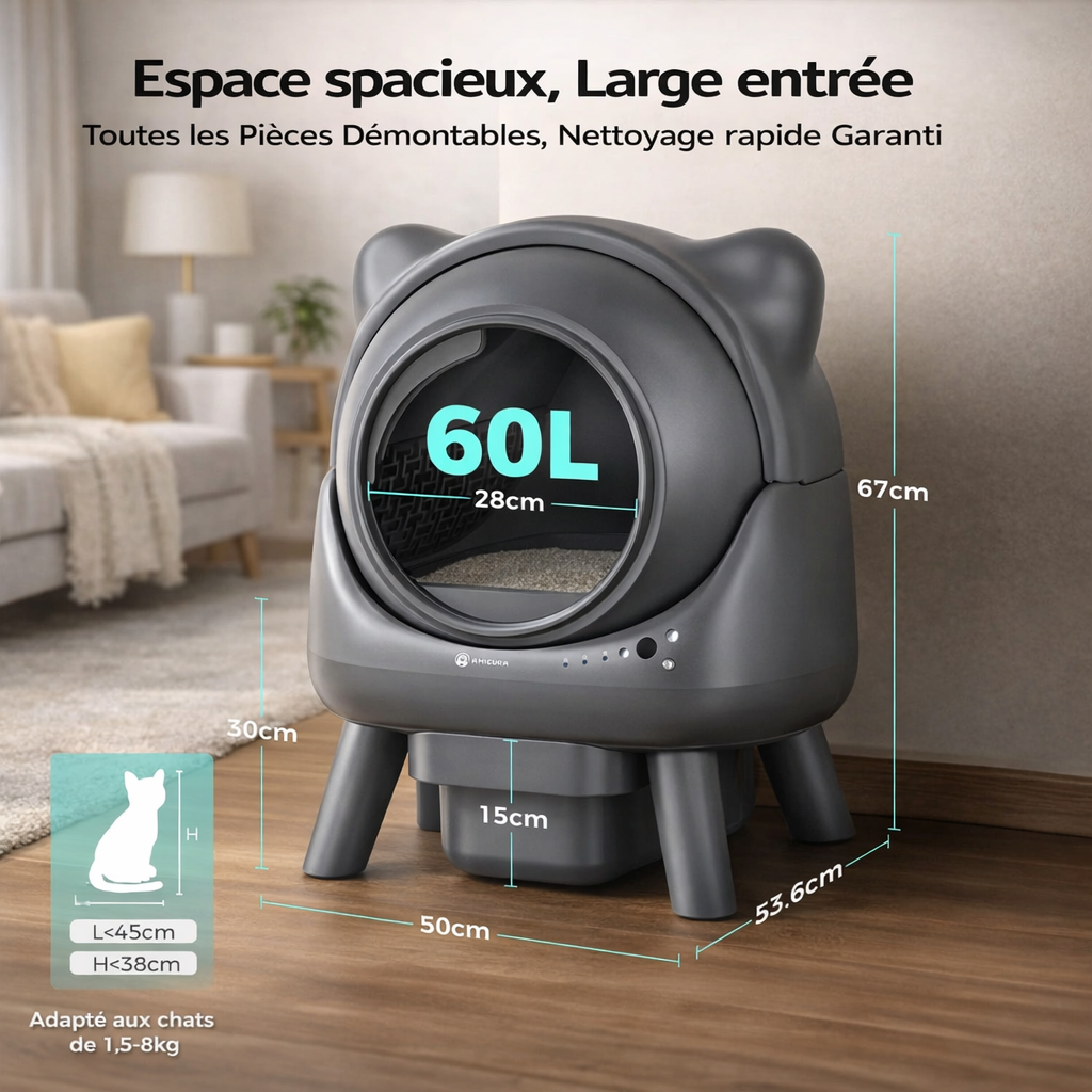 Litière auto-nettoyante - Cura